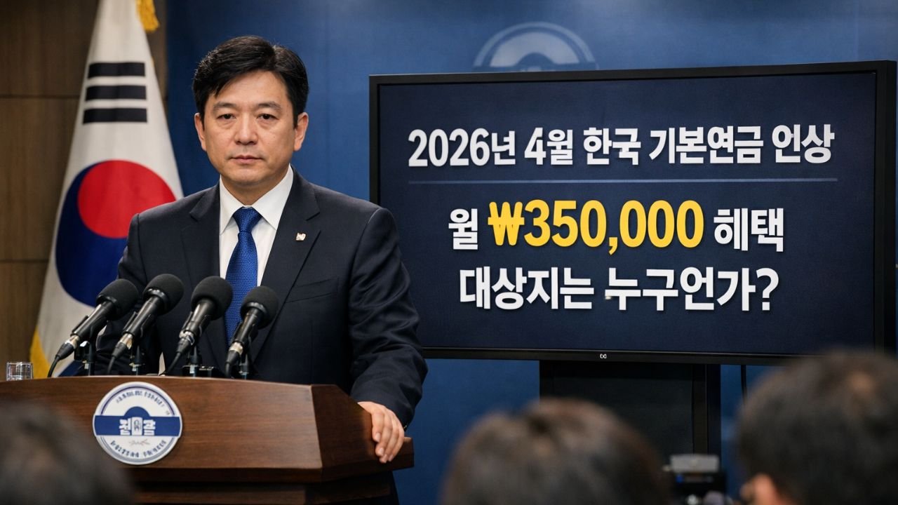 2026년 4월 한국 기본연금 인상: 월 ₩350,000 혜택 대상자는 누구인가?