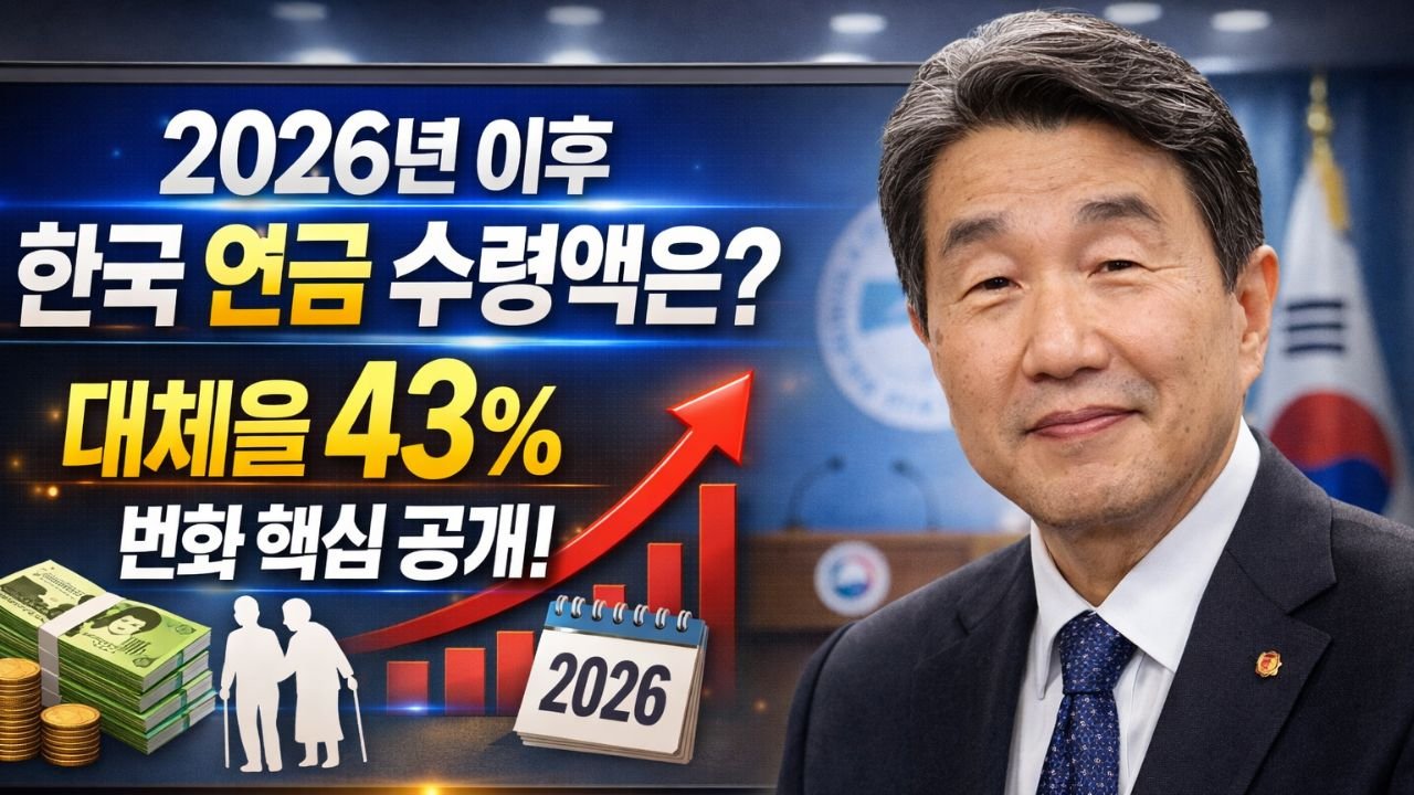 2026년 이후 한국 연금 수령액은? 새로운 대체율 43% 완전 해설