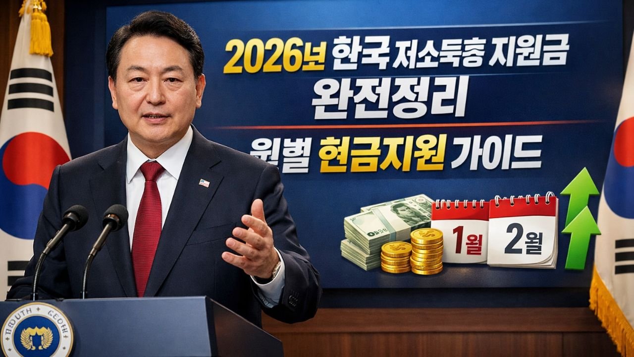2026년 한국 저소득층 지원금 완전정리: 월별 현금지원 가이드
